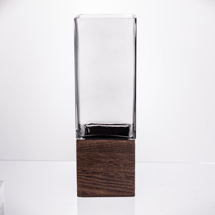Ваза для квітів квадратна скляна 10×10×30 (см) декоративна HP-19-160-4 (HP-19-160-4) - изображение 2