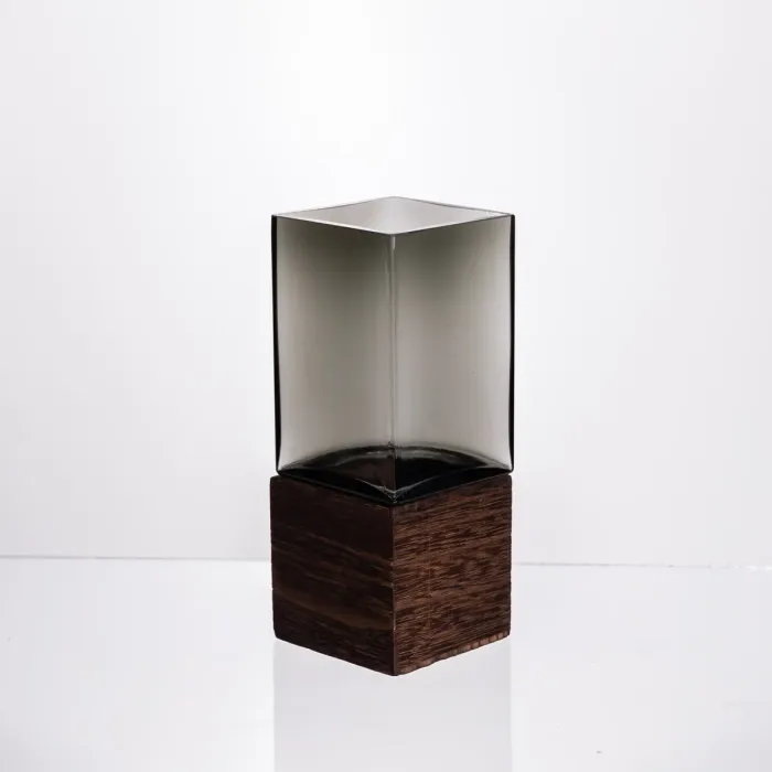 Ваза для квітів квадратна скляна 8×8×20 (см) декоративна HP-19-160-1 (HP-19-160-1) - зображення 2