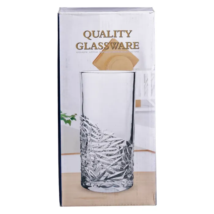 Ваза для квітів прозора 25 см скляна декоративна ваза 1.8 л ваза під квіти HP-19-142 (HP-19-142) - зображення 6