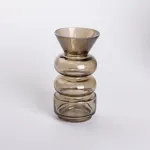 Ваза для квітів скло 18 см декоративна ваза прозора для декору 650 мл Коричнева (HP-10-15)