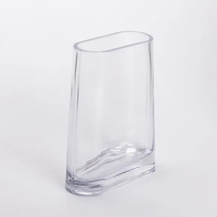 Ваза для квітів скляна 15х7х21 см прозора декоративна ваза 1.1 л прозора декоративна ваза 1.1 л (HP-10-7) - изображение 1