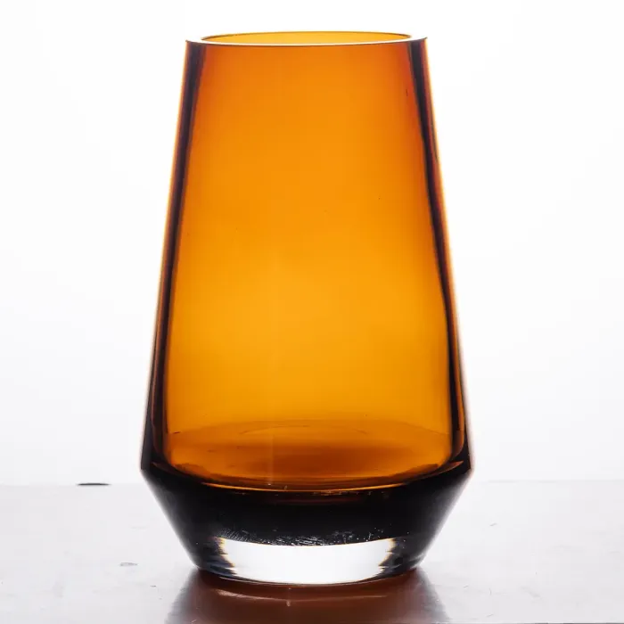 Ваза для квітів скляна 22 см скляна з кольорового скла 1.7 л Коричнева (HP-10-26) - изображение 2