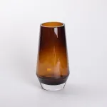 Ваза для квітів скляна 26 см скляна з кольорового скла 2.2 л Коричнева (HP-10-27)