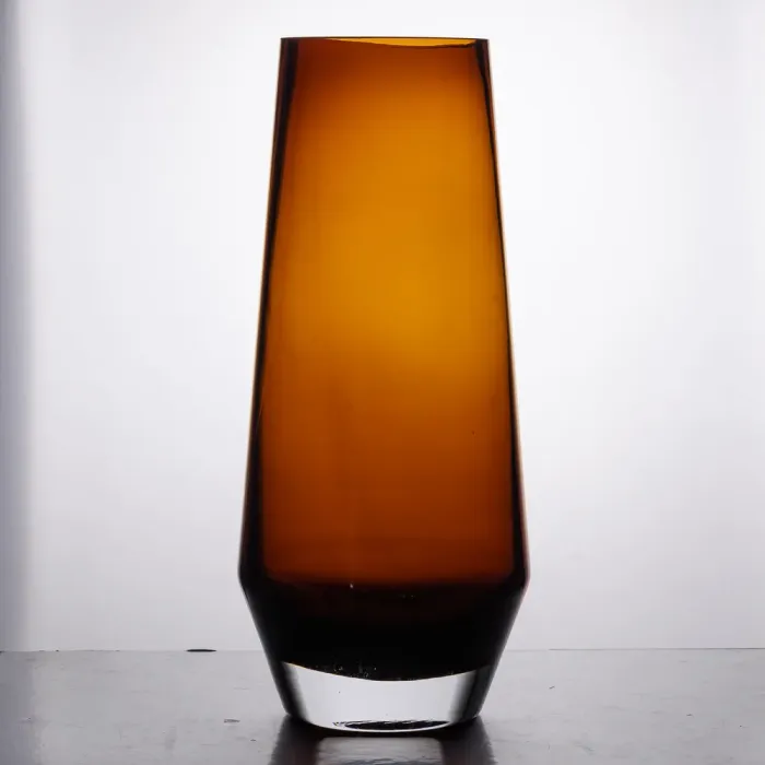 Ваза для квітів скляна 32 см скляна з кольорового скла 2.7 л Коричнева (HP-10-28) - изображение 2