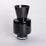 Ваза з кольорового скла для квітів 31 см декоративна ваза для декору та інтер'єру 4 л Чорна (HP-10-33)