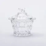 Цукерниця скляна Ø9 см цукерниця кругла з кришкою прозора (HP-4-114)