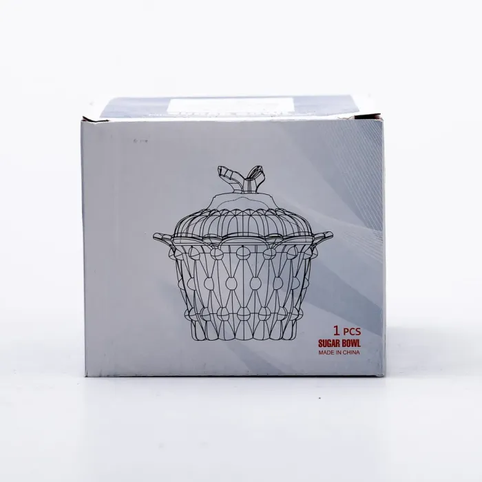 Цукерниця скляна Ø9 см цукерниця кругла з кришкою прозора (HP-4-114) - изображение 4