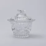 Цукерниця скляна Ø9 см цукерниця з кришкою прозора (HP-4-113)