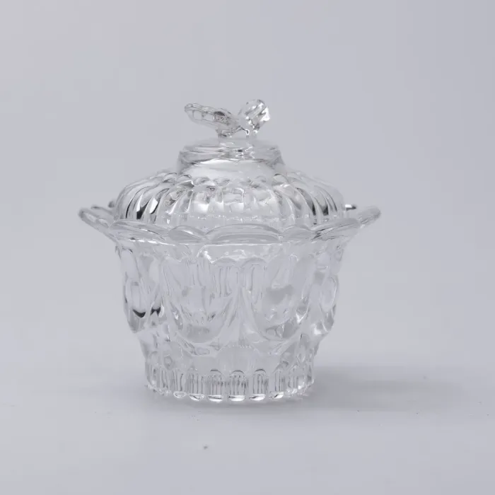 Цукерниця скляна Ø9 см цукерниця з кришкою прозора (HP-4-113) - изображение 1