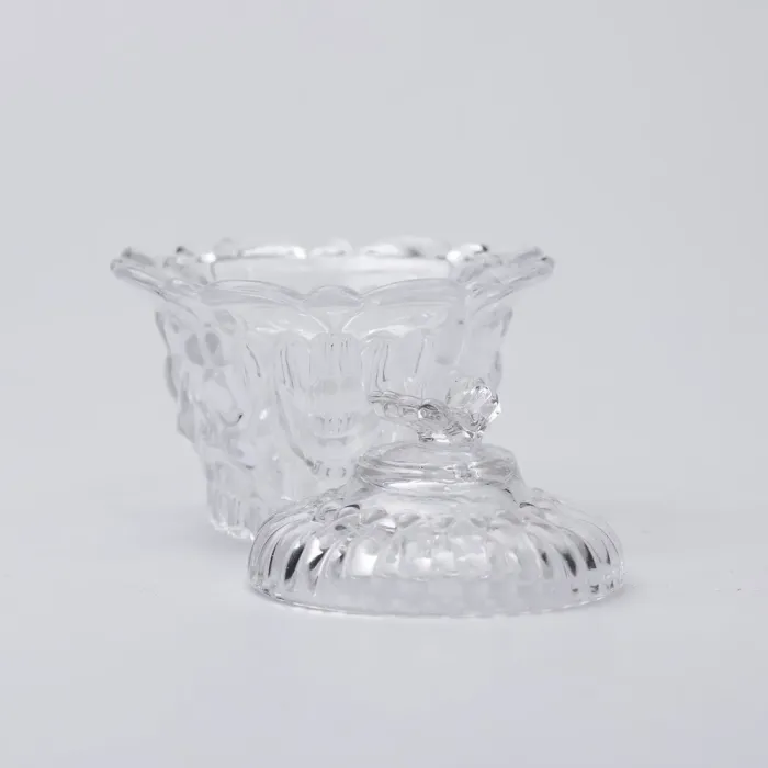 Цукерниця скляна Ø9 см цукерниця з кришкою прозора (HP-4-113) - изображение 3