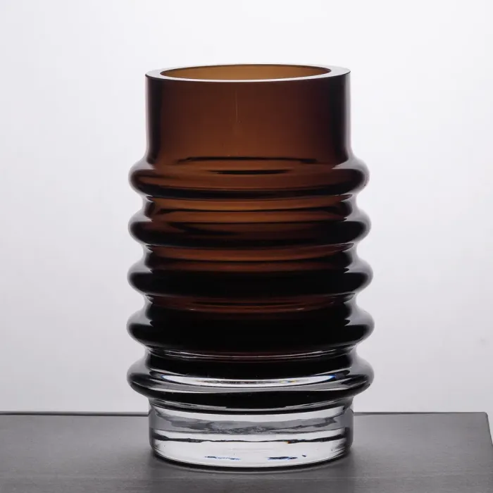 Ваза скляна декоративна 18 см у скандинавському стилі для квітів та інтер'єру 900 мл Чорна (HP-10-22) - изображение 2