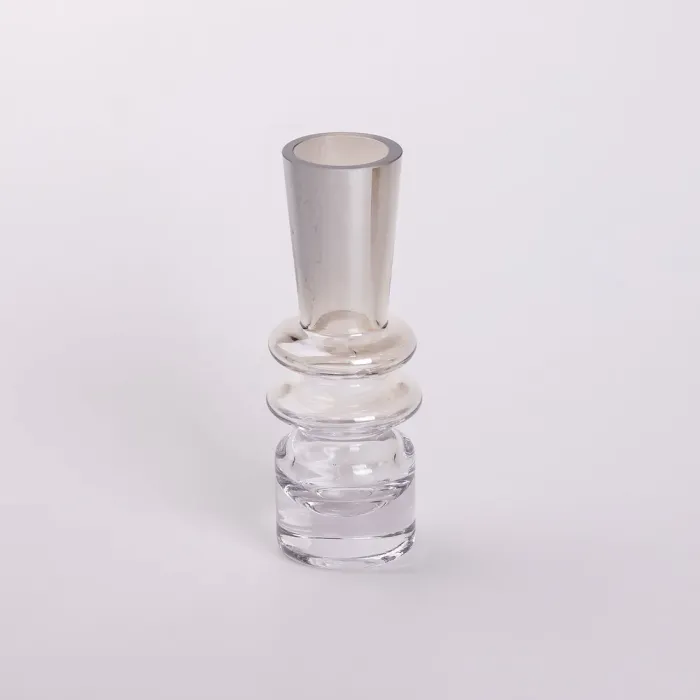 Ваза скляна декоративна 19.5 см у скандинавському стилі для квітів та інтер'єру 280 мл прозора (HP-10-24) - изображение 1