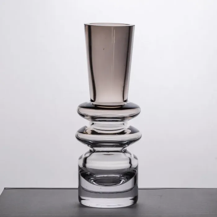 Ваза скляна декоративна 19.5 см у скандинавському стилі для квітів та інтер'єру 280 мл прозора (HP-10-24) - изображение 2