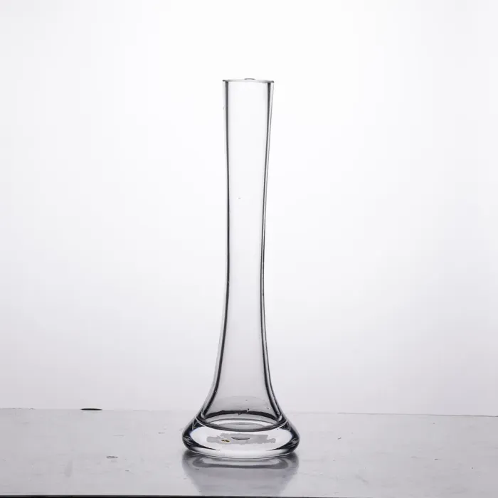 Ваза скляна декоративна з тонкою шийкою 25 см для інтер'єру Прозора (HP-10-12) - изображение 1