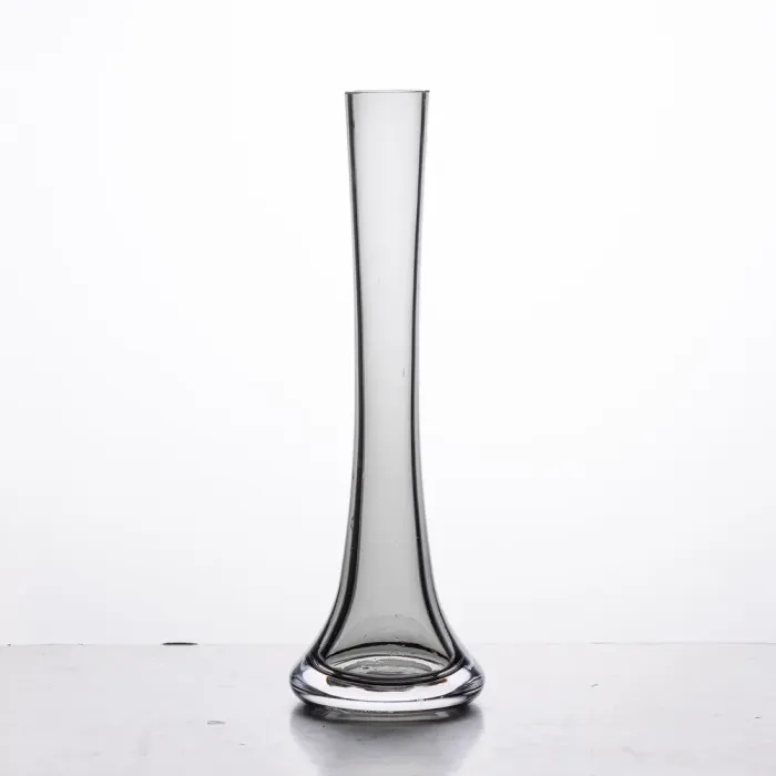 Ваза скляна декоративна з тонким горлечком 25 см прозора Сіра (HP-10-11) - изображение 2