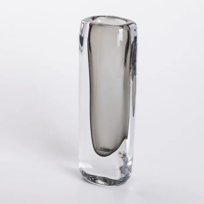 Ваза скляна прозора 7.7х5.5х24.5 см для квітів декоративна 200 мл Сіра (HP-10-16) - изображение 2