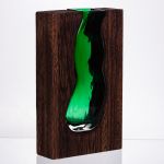 Скляна прозора ваза прямокутна, декоративна ваза для дому стильна для квітів HP-32-1 (HP-32-1)