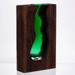 Скляна прозора ваза прямокутна, декоративна ваза для дому стильна для квітів HP-32-1 (HP-32-1)