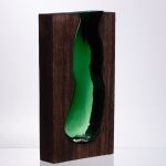 Скляна прозора ваза прямокутна, декоративна ваза для дому стильна для квітів HP-32-2 (HP-32-2)