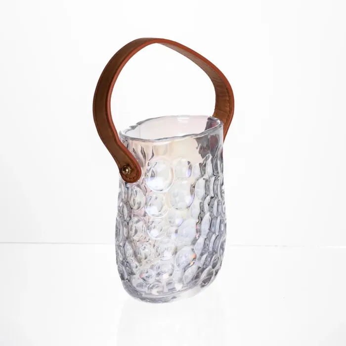 Ваза сумочка з ручкою 11.5×7.5×15 см декоративна Прозора HP-19-153-3 (HP-19-153-3) - зображення 2