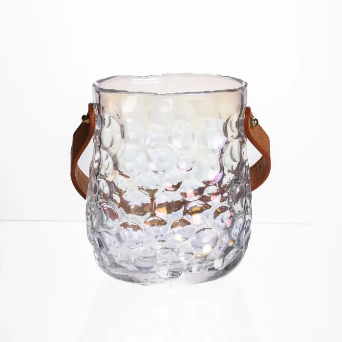 Ваза сумочка з ручкою 11.5×7.5×15 см декоративна Прозора HP-19-153-3 (HP-19-153-3) - зображення 3