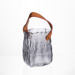 Ваза сумочка з ручкою 12×8.5×16 (см) декоративна скляна ваза для квітів 800 (мл) Сирія HP-19-154-2 (HP-19-154-2)