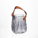 Ваза сумочка з ручкою 12×8.5×16 (см) декоративна скляна ваза для квітів 800 (мл) Сирія HP-19-154-2 (HP-19-154-2)