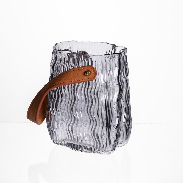 Ваза сумочка з ручкою 12×8.5×16 (см) декоративна скляна ваза для квітів 800 (мл) Сирія HP-19-154-2 (HP-19-154-2) - изображение 3