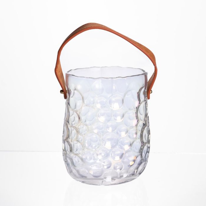 Ваза сумочка з ручкою 13×9.5×18 (см) декоративна скляна ваза для квітів 1.2 (л) Прозорий HP-19-153-6 (HP-19-153-6) - изображение 1