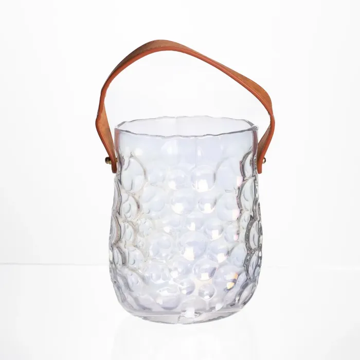 Ваза сумочка з ручкою 13×9.5×18 (см) декоративна скляна ваза для квітів 1.2 (л) Прозорий HP-19-153-6 (HP-19-153-6) - зображення 1