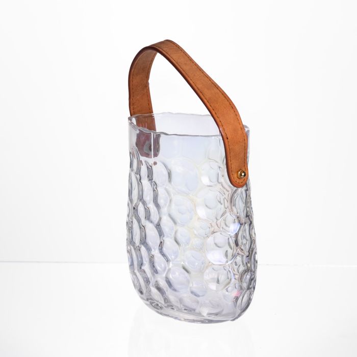 Ваза сумочка з ручкою 13×9.5×18 (см) декоративна скляна ваза для квітів 1.2 (л) Прозорий HP-19-153-6 (HP-19-153-6) - изображение 3