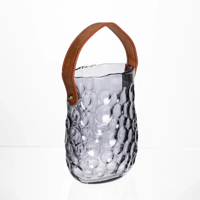 Ваза сумочка з ручкою 13×9.5×18 см декоративна Сірий HP-19-153-5 (HP-19-153-5) - зображення 4