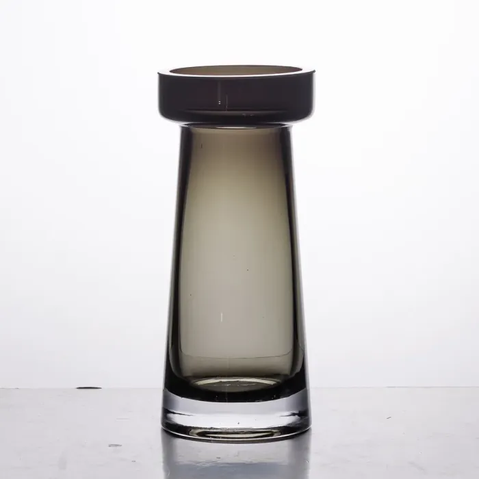 Ваза циліндр для квітів 20 см скляна прозора ваза 500 мл Чорна скляна ваза 500 мл (HP-10-34) - изображение 2