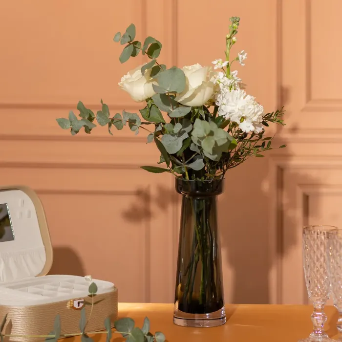 Ваза циліндр для квітів 25.5 см Т-подібна скляна ваза 800 мл Чорна Т-подібна скляна ваза 800 мл (HP-10-35) - изображение 3