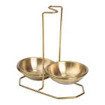Вертикальна підставка для половника або ложок 20×12.5×19.5 см на 2 секці Золото (HP-19-14)