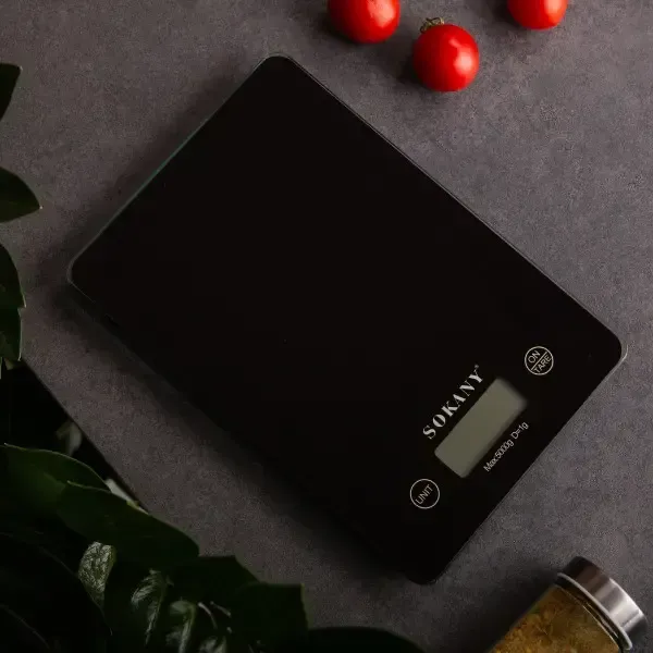 Ваги для кухні Sokany до 5 кг електронні на батарейках Чорні Lugi SK-19027B (SK-19027B) - зображення 2