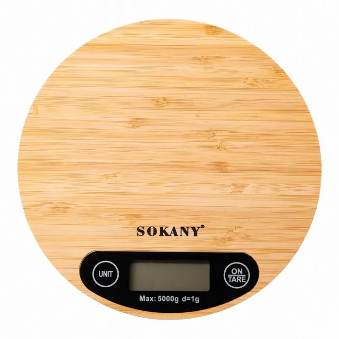 Кухонні ваги до 5 кг електронні точні харчові круглі настільні ваги без батарейки чаша Sokany (SK-19024) - зображення 1