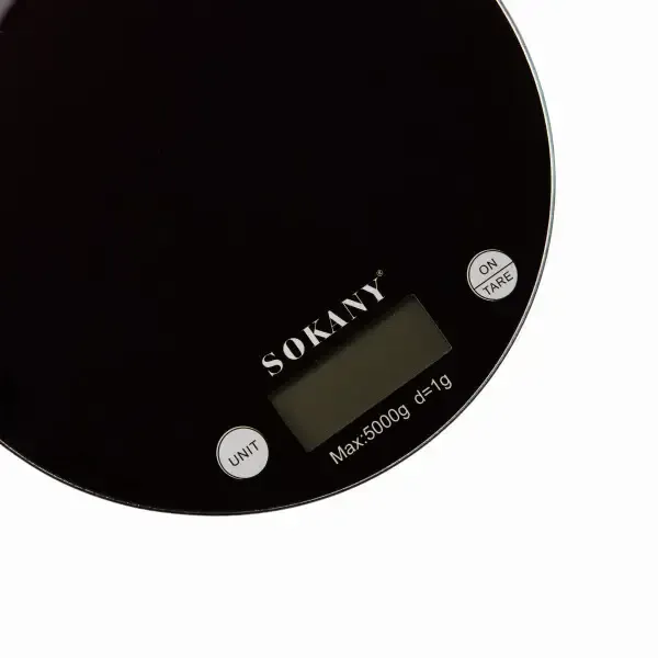 Ваги кухонні до 5 кг електронні для зважування продуктів настільні ваги без чаші на батарейках Чорний SK-19023B (SK-19023B) - зображення 3