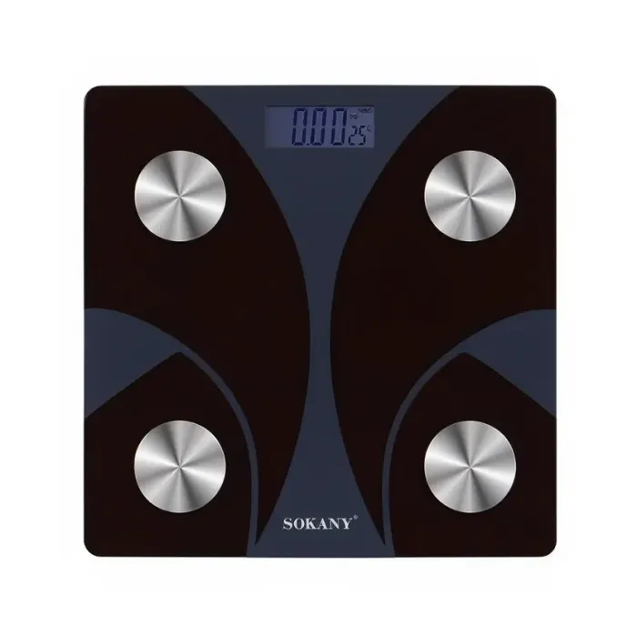 Смарт ваги електронні Sokany 26х26 см до 180 кг з Bluetooth Чорний SK-19029B (SK-19029B) - зображення 1
