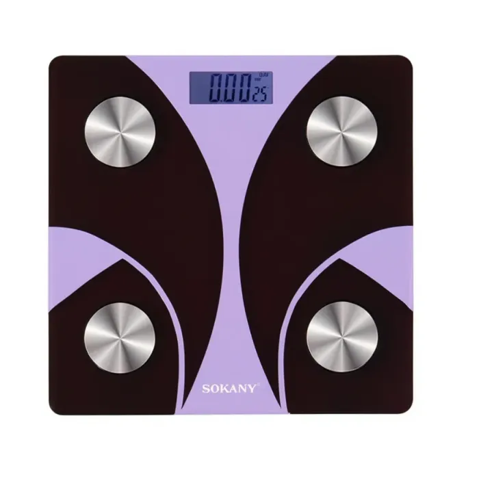 Смарт ваги електронні Sokany 26х26 см до 180 кг з Bluetooth Фіолетовий SK-19029V (SK-19029V) - зображення 1