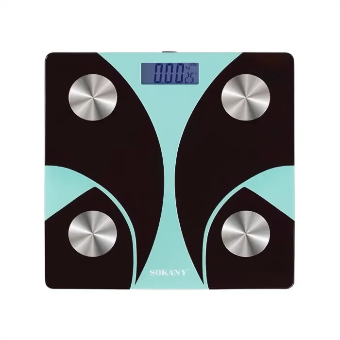 Смарт ваги електронні Sokany 26х26 см до 180 кг з Bluetooth М'ятний SK-19029GR (SK-19029GR) - зображення 1