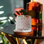 Склянка, що обертається, дзига для віскі 300 мл келих для віскі рокс, що крутиться з дерев'яною підставкою (HP1602)