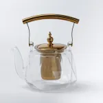 Заварник для чаю 1 л скляний прозорий 18×14×18.5 см (HP2007)