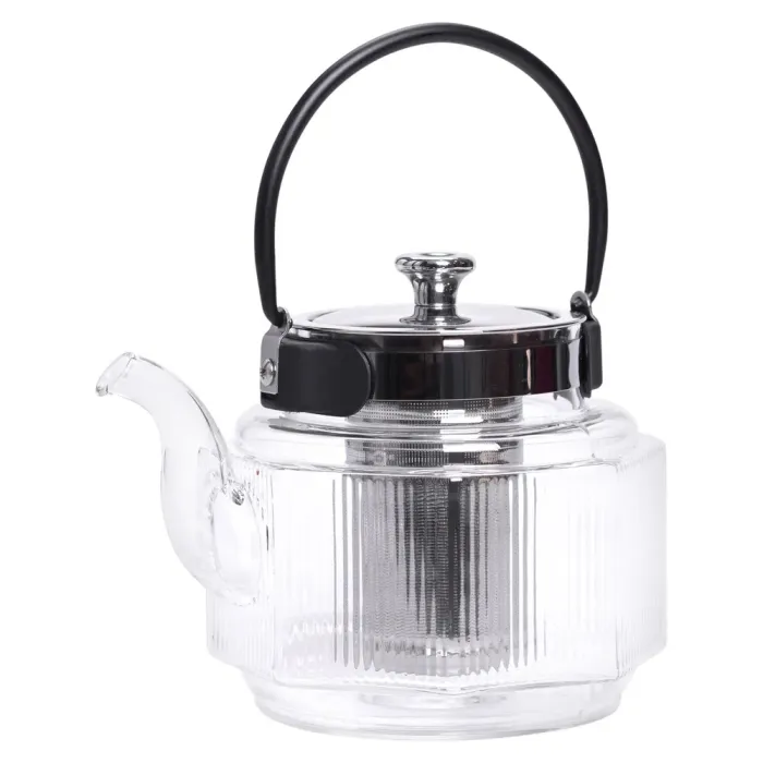 Заварник скляний чайник 1.1 л з ручкою і фільтром прозорий HP-33-4 (HP-33-4) - изображение 1