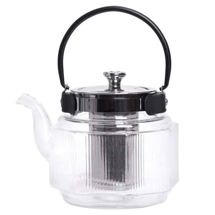 Заварник скляний чайник 1.1 л з ручкою і фільтром прозорий HP-33-4 (HP-33-4) - изображение 4