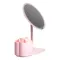 Дзеркало для макіяжу з підсвічуванням кругле настільне Ø21 см з підставкою Рожеве (HP-10-9AP)
