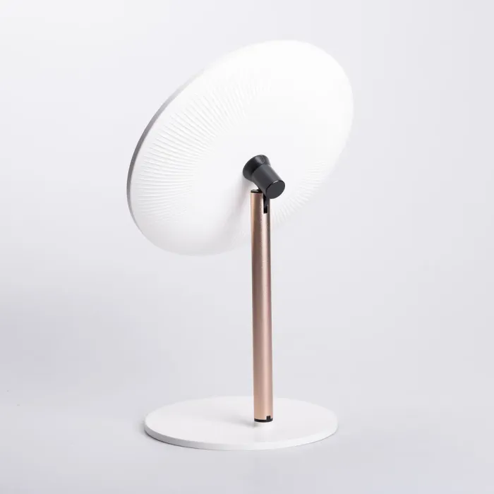 Дзеркало косметичне з підсвічуванням кругле настільне Ø21 см для макіяжу Біле (HP-10-7AW) - зображення 2