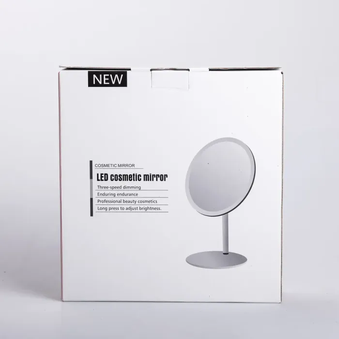 Дзеркало косметичне з підсвічуванням кругле настільне Ø21 см для макіяжу Біле (HP-10-7AW) - зображення 9