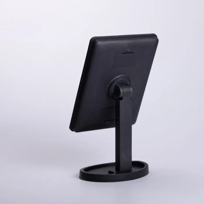 Дзеркало настільне косметичне для макіяжу 21х16 см дзеркало прямокутне на підставці 16 LED Чорне (HP-10-3AB) - зображення 2