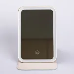 Дзеркало з лед підсвічуванням настільне складне 19.5х13.5 см косметичне для макіяжу Біле (HP-10-8AP)